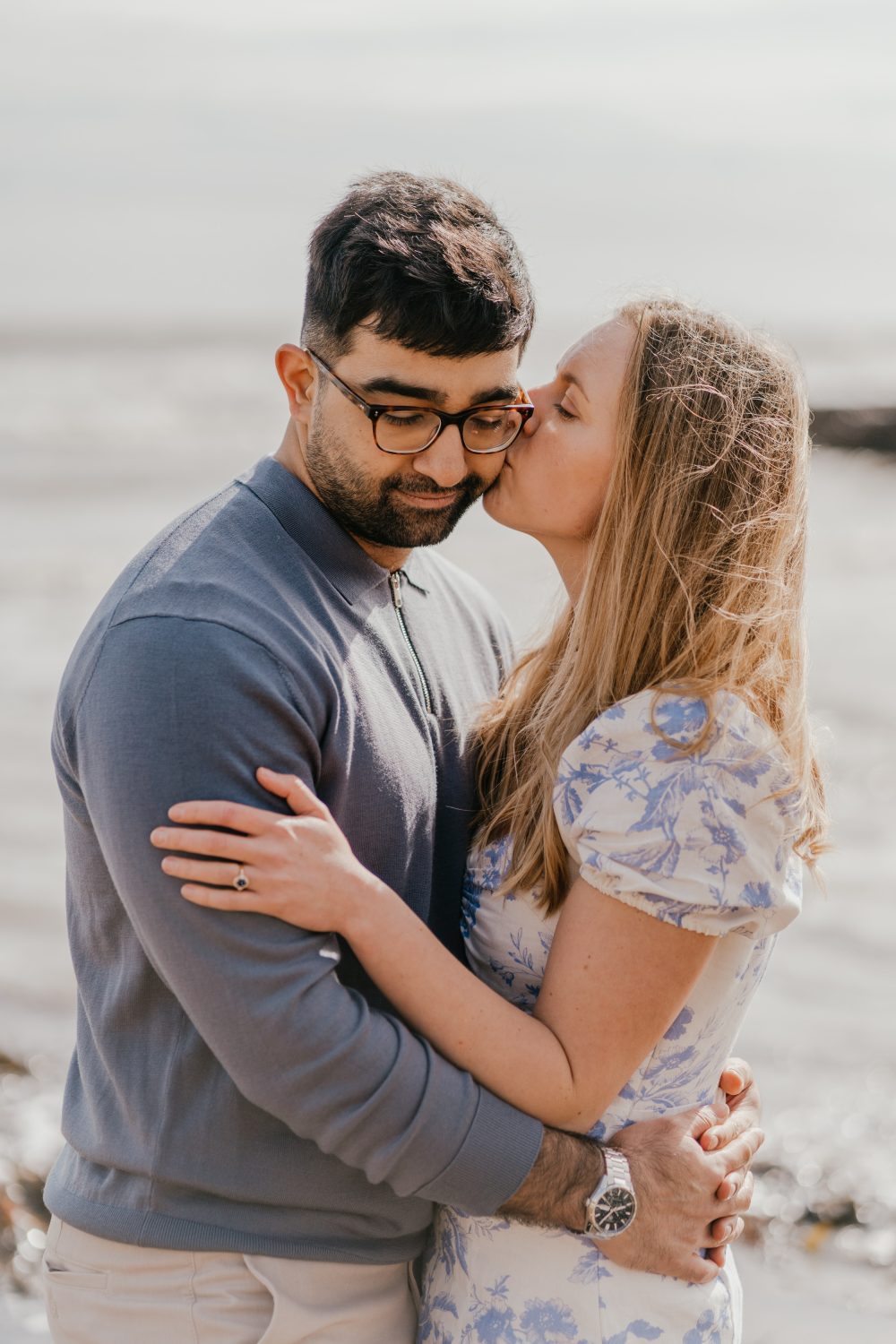 couple pose together for their kent couple shoot