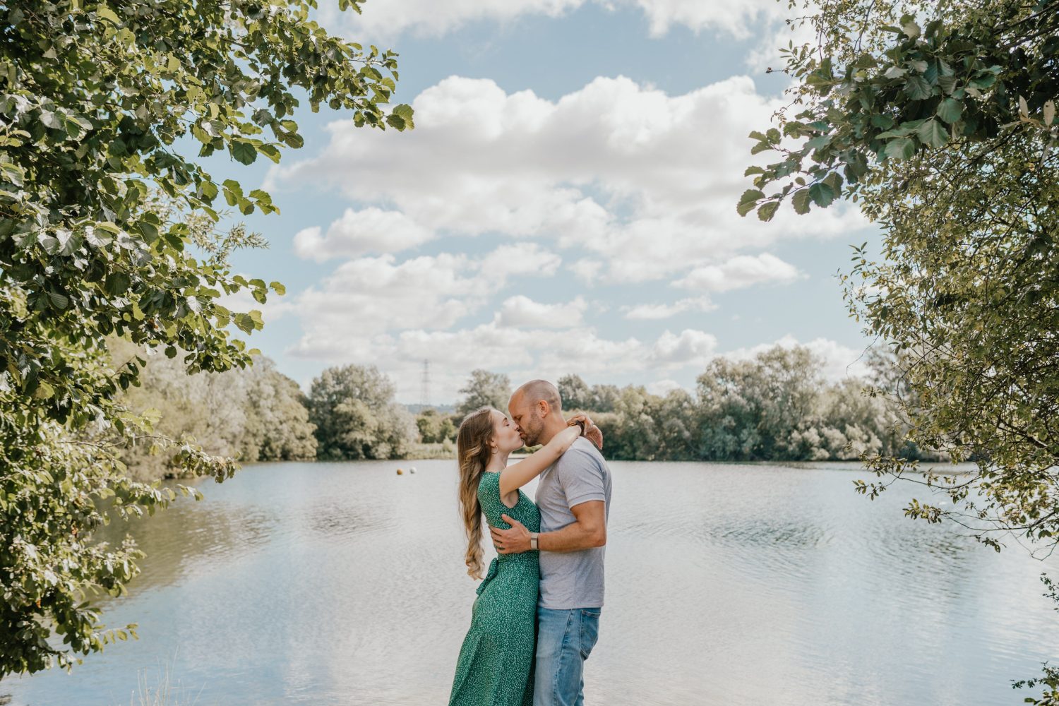 couple pose together for their kent couple shoot