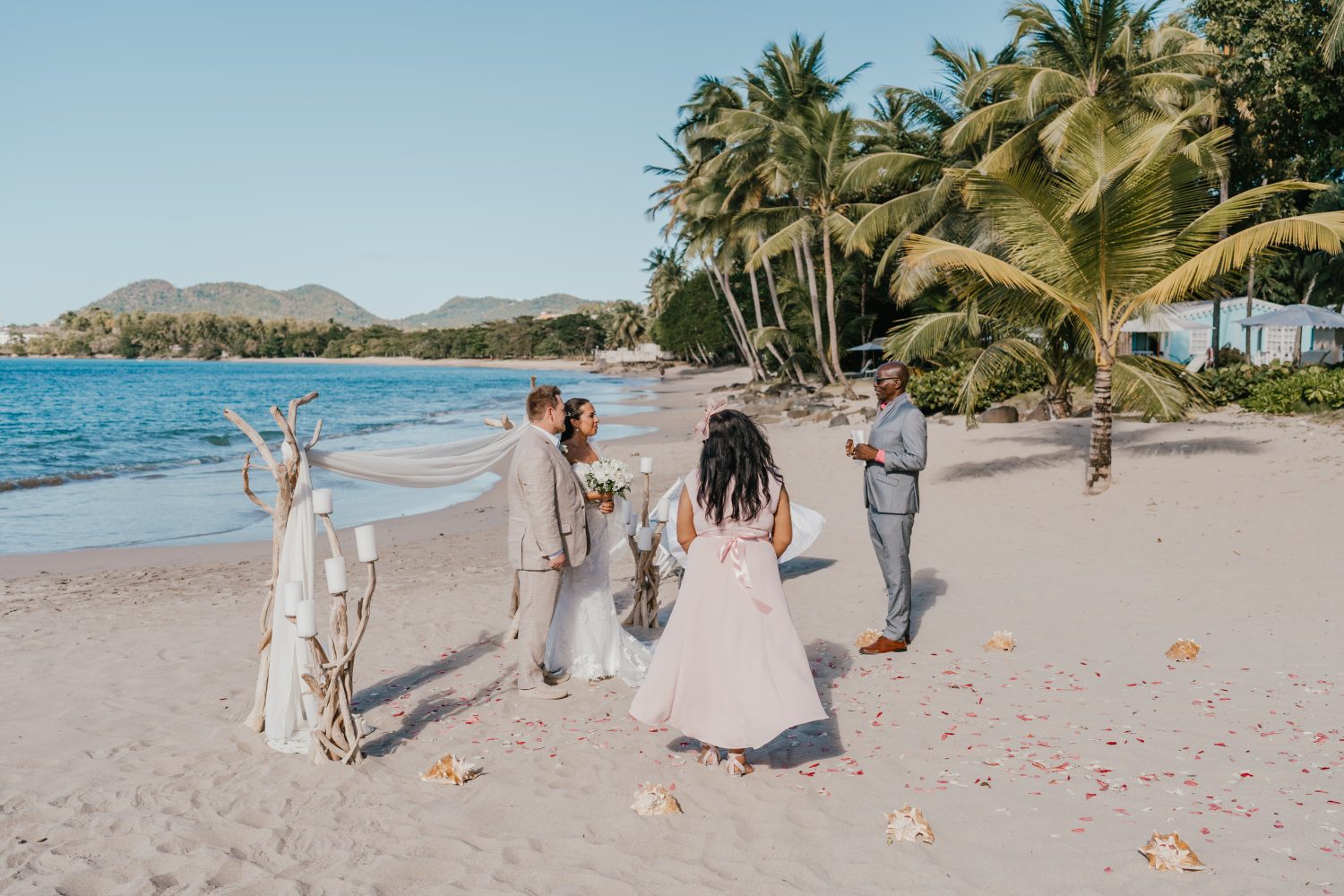 beach wedding in saint lucia at stolentime by rendezvous wedding venue