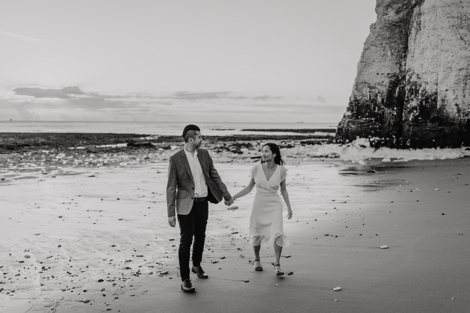 sunrise beach engagement shoot at botany bay in kent
