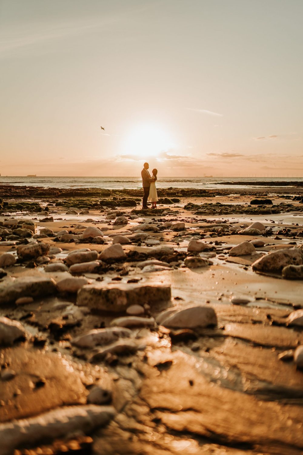 sunrise beach engagement shoot at botany bay in kent