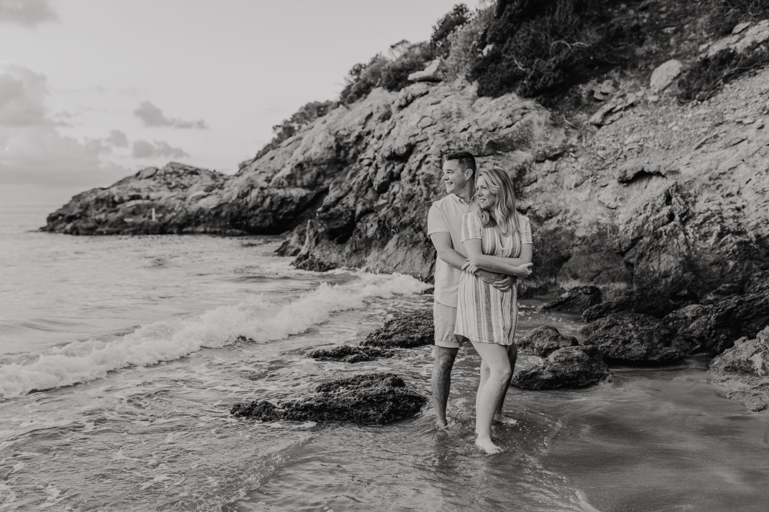 black and white portrait from an Ibiza couple shoot