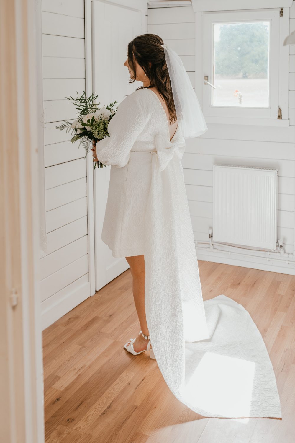 bridal portrait before the wedding at hayne house wedding venue in kent