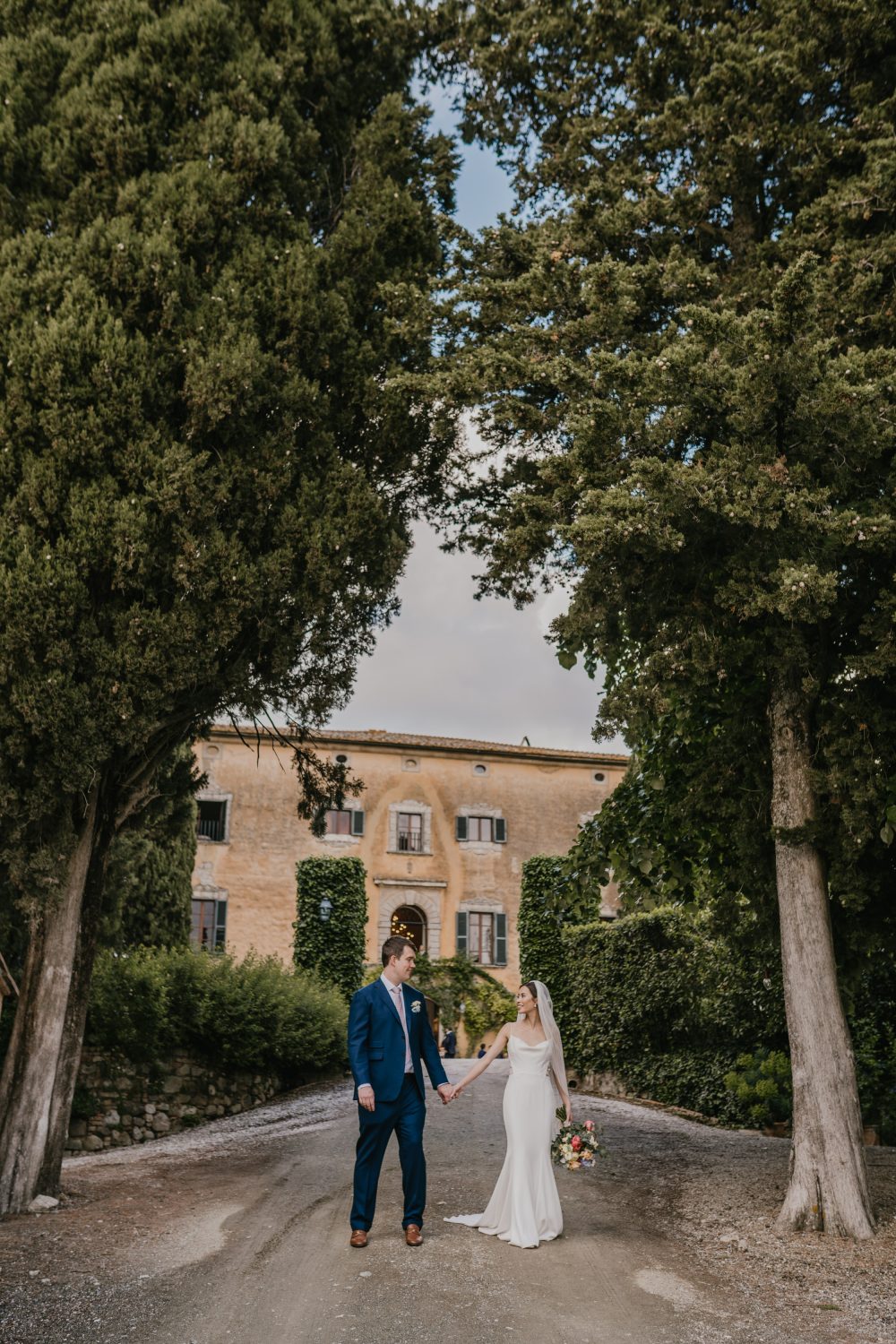 bride and groom portraits at villa di ulignano wedding in italy