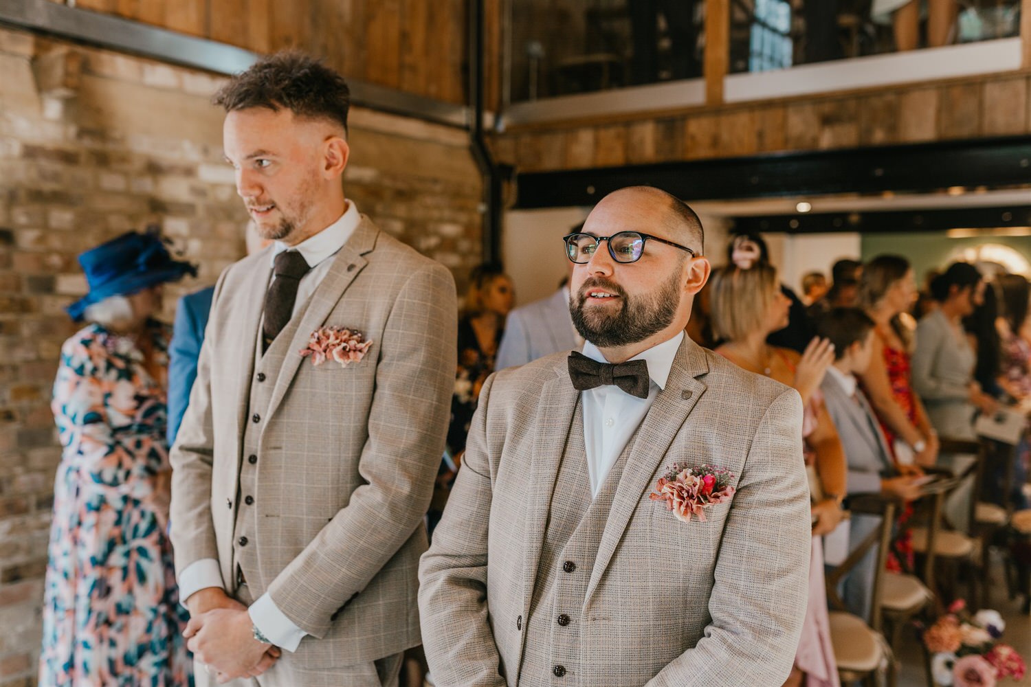groom and best man waiting for bride before wedding ceremony