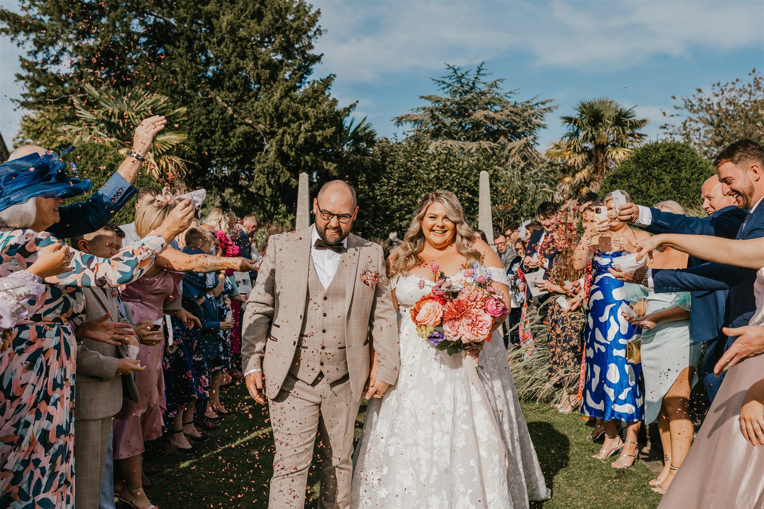 confetti tunnel at chapel house estate in kent