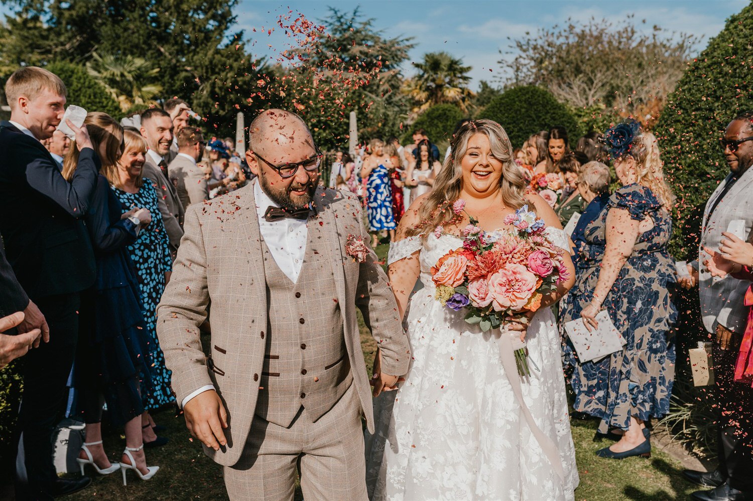 confetti tunnel at chapel house estate in kent