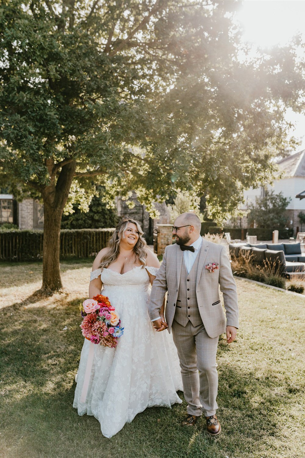 bride and groom couple portraits at chapel house estate in kent
