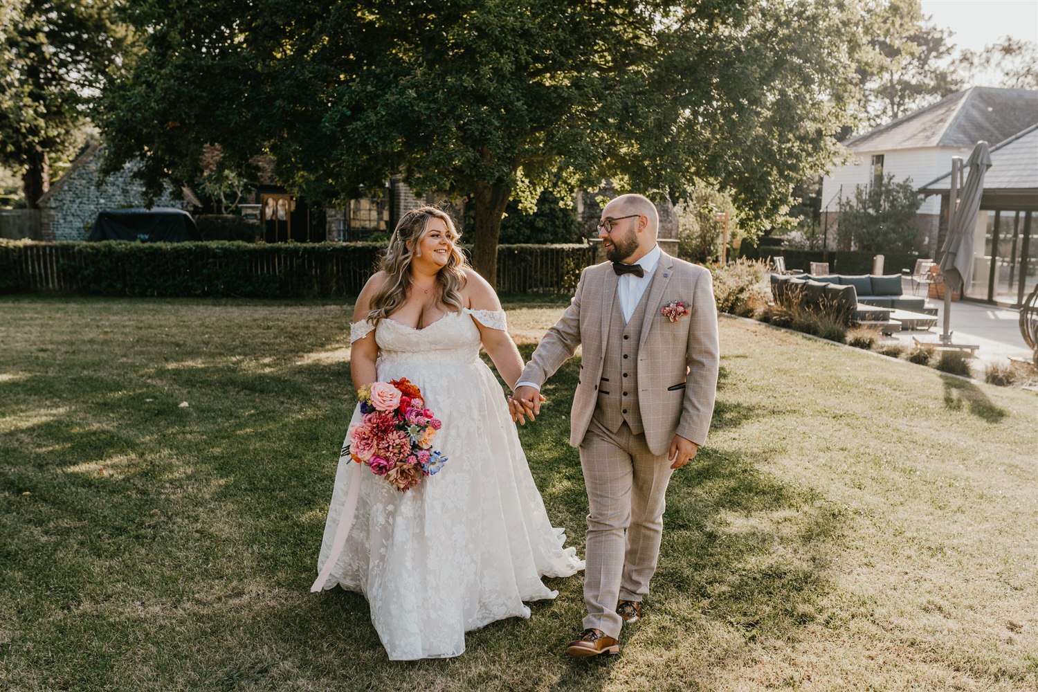 bride and groom couple portraits at chapel house estate in kent