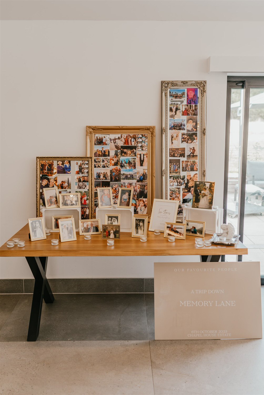 memory table at chapel house estate wedding