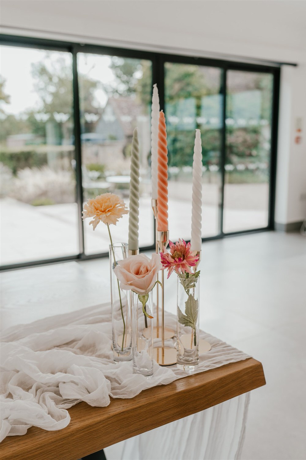wedding breakfast setup details at chapel house estate wedding