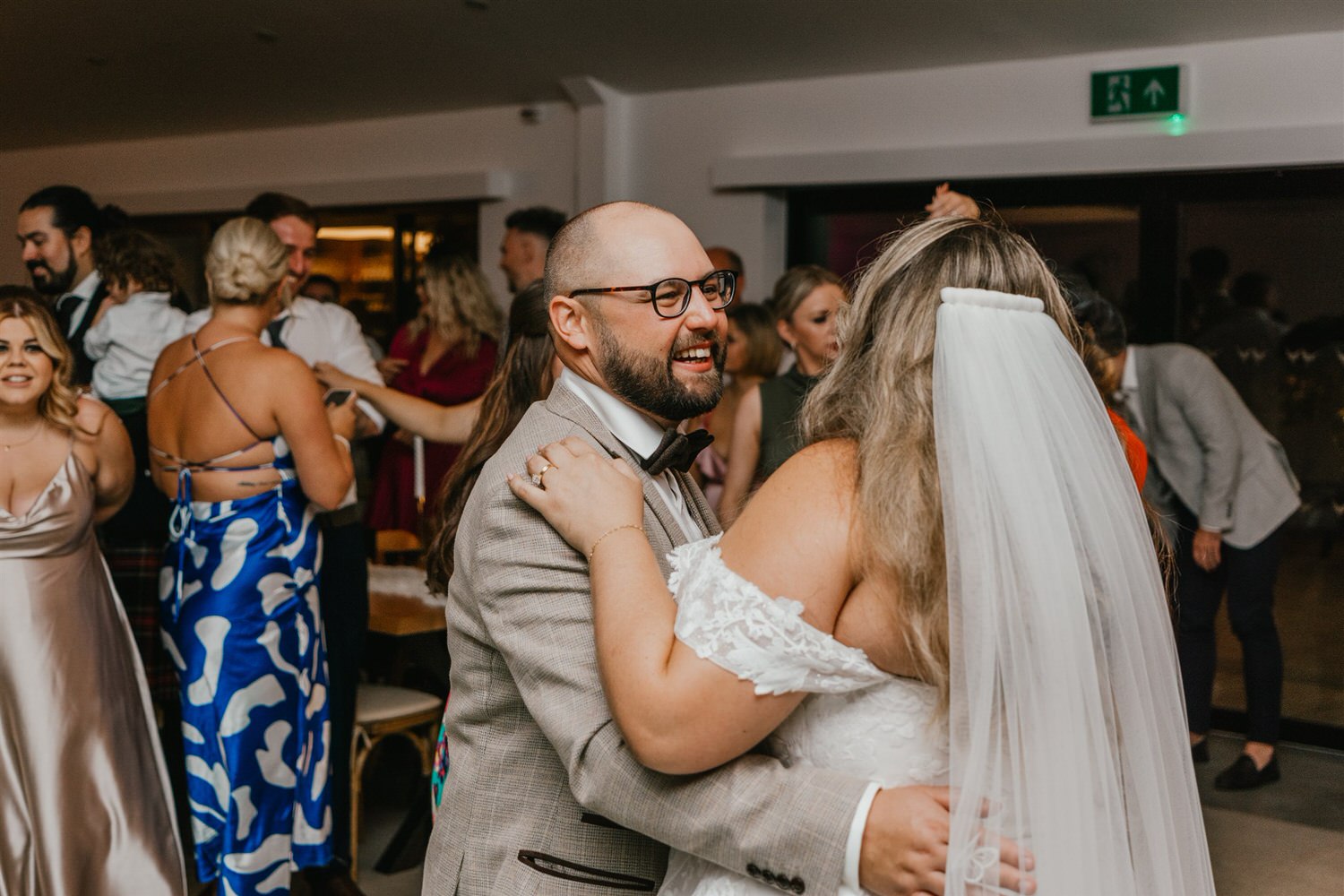 bride and groom first dance at chapel house estate wedding