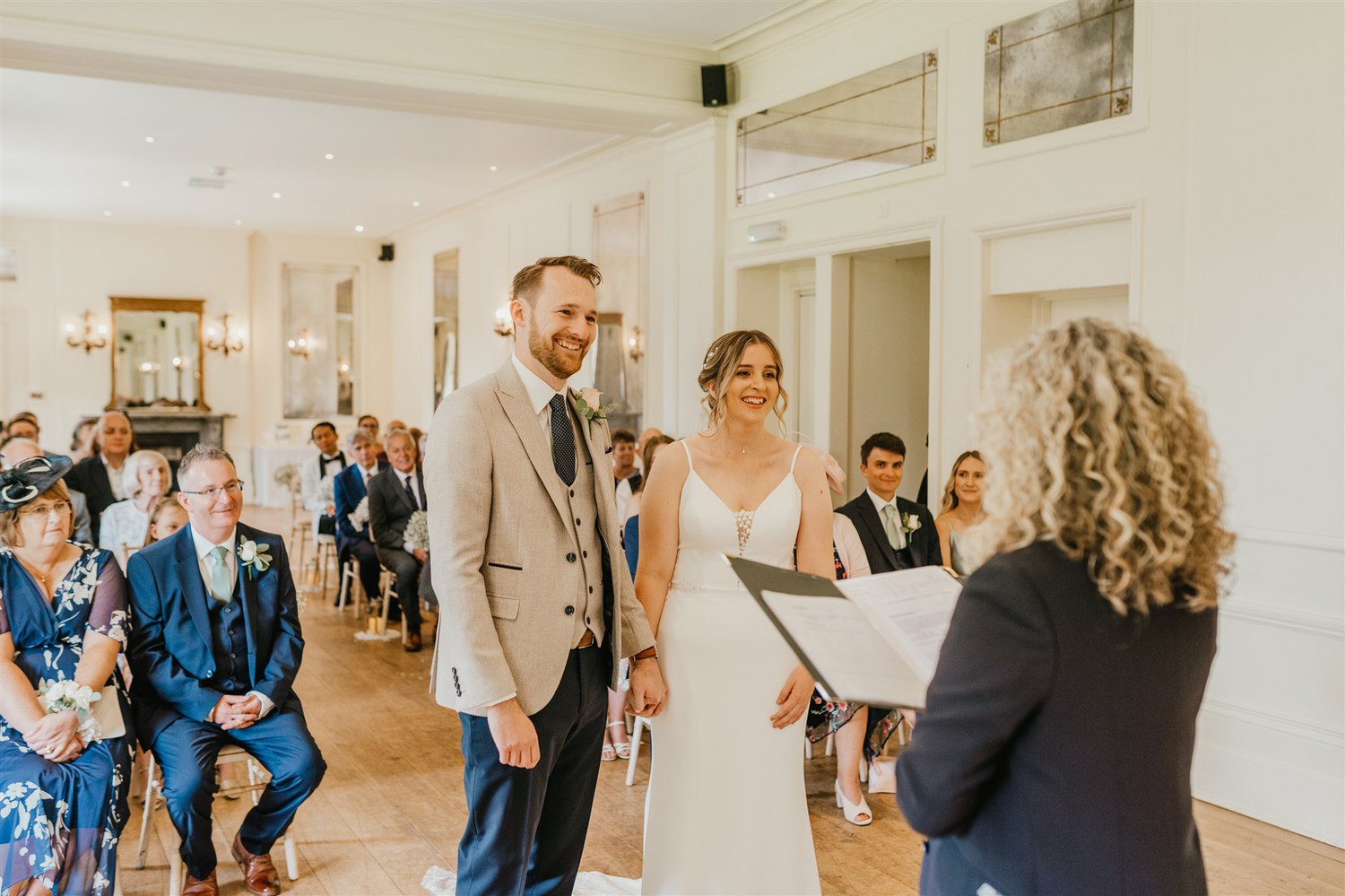 bride and groom during wedding ceremony at hotel du vin tunbridge wells