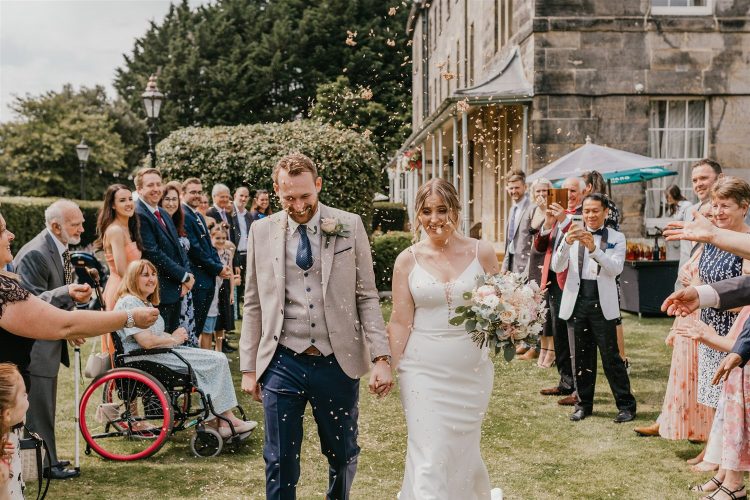 confetti tunnel in the gardens at hotel du vin tunbridge wells