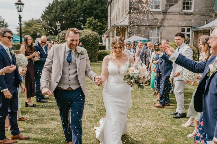 confetti tunnel in the gardens at hotel du vin tunbridge wells