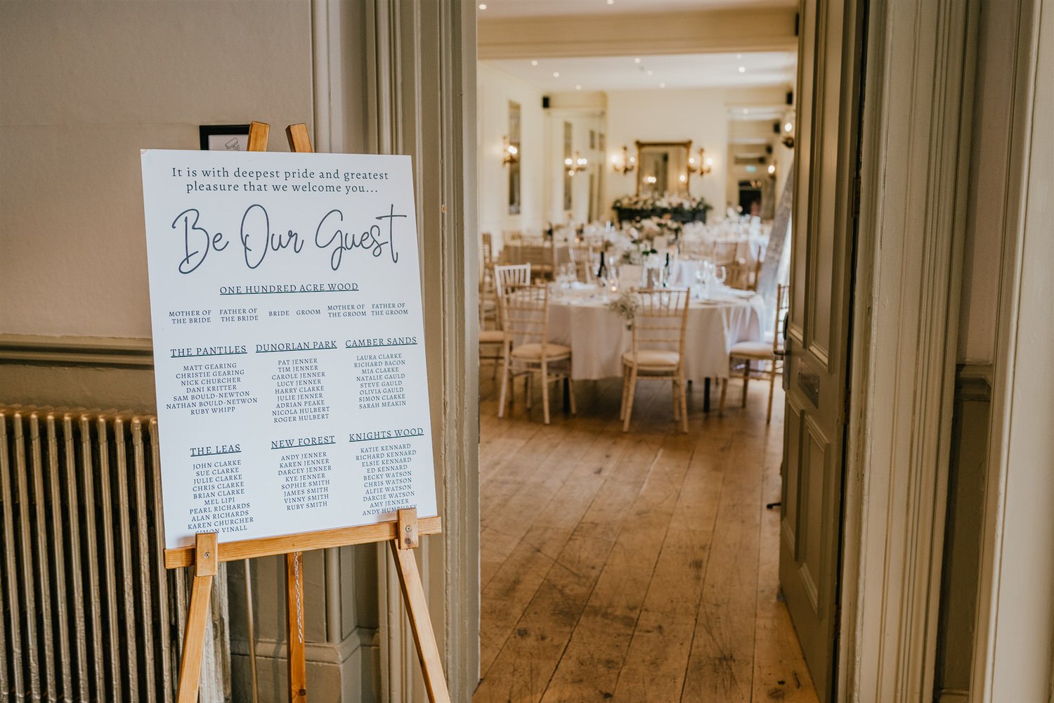 wedding breakfast setup in the ballroom at hotel du vin tunbridge wells
