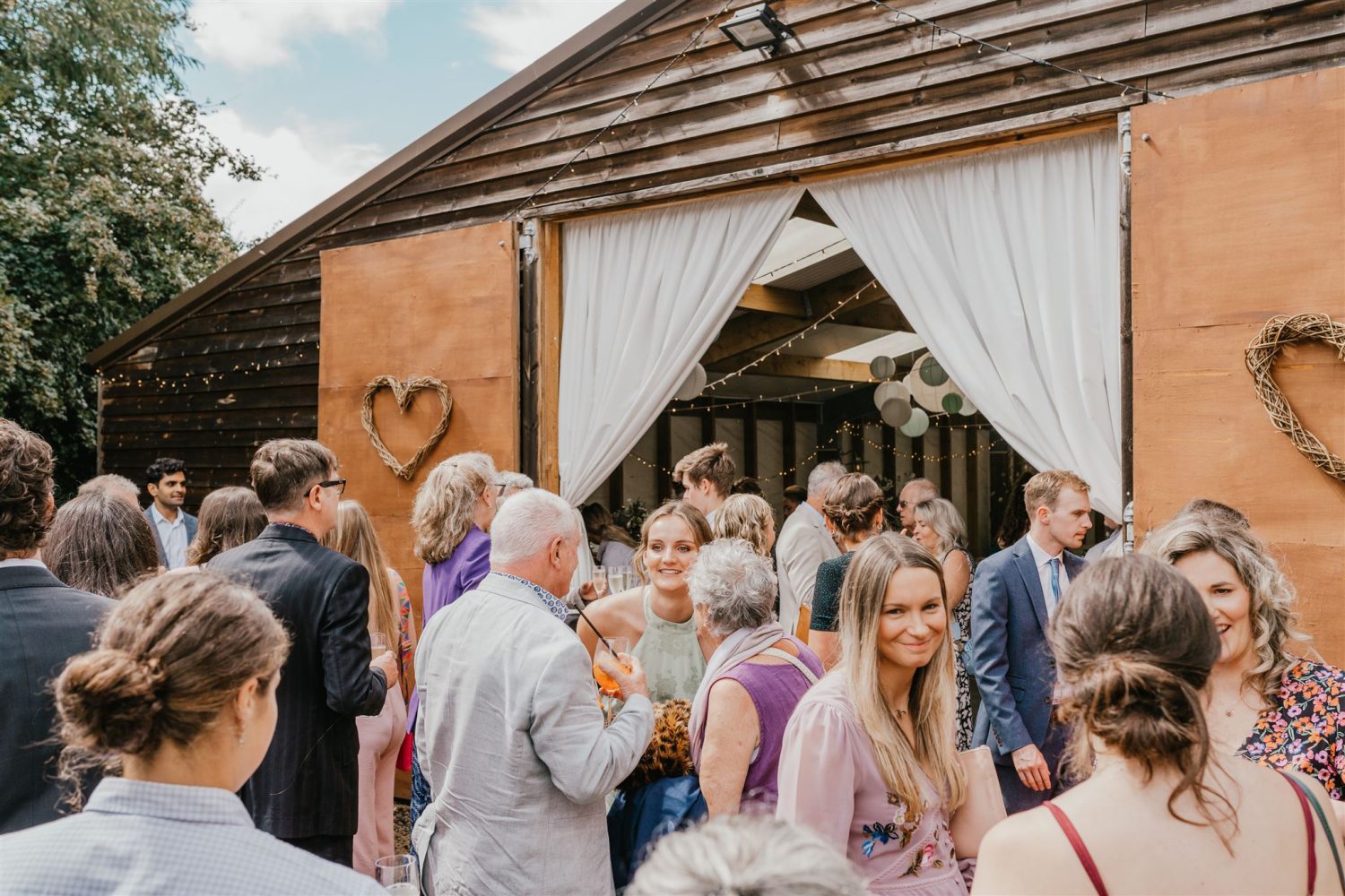 wedding guests during wedding drinks reception