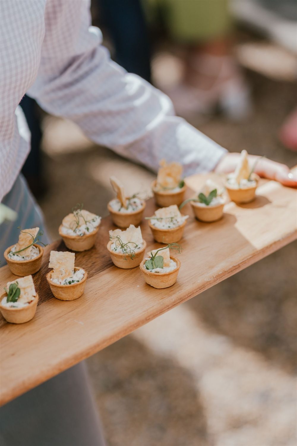 canapé board at oxfordshire wedding venue acorn barn