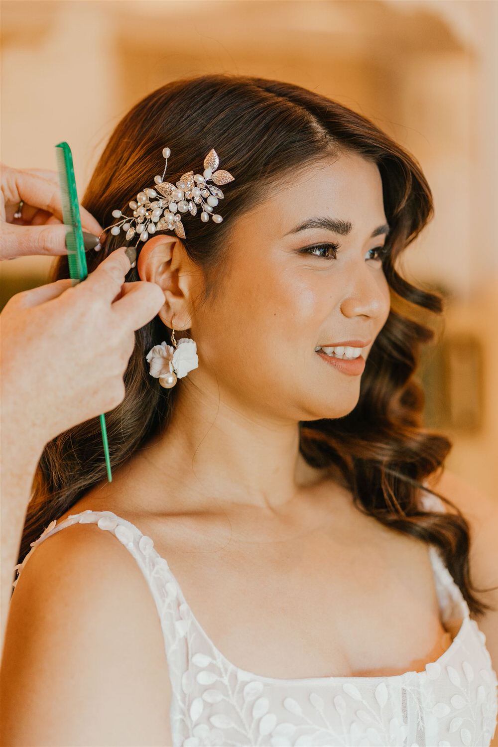 bridal prep at mandarin oriental wedding in london