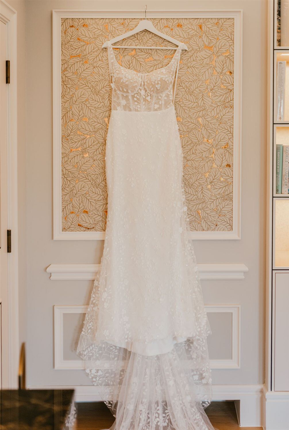 wedding dress at mandarin oriental wedding in london