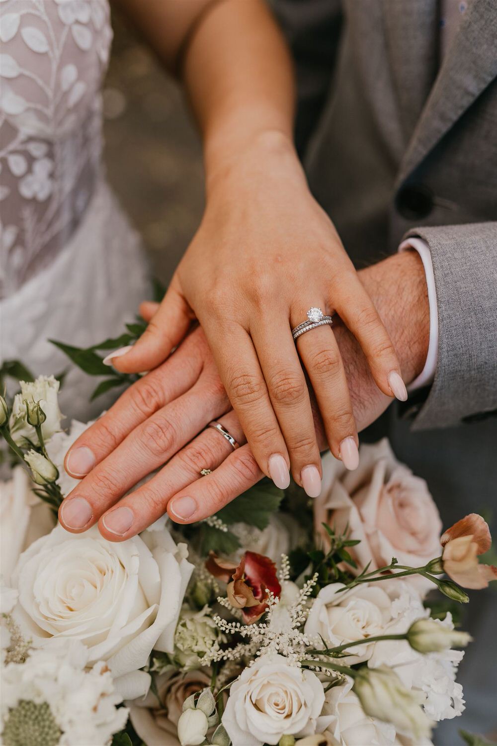 ring details during couple portraits mandarin oriental hyde park wedding in london