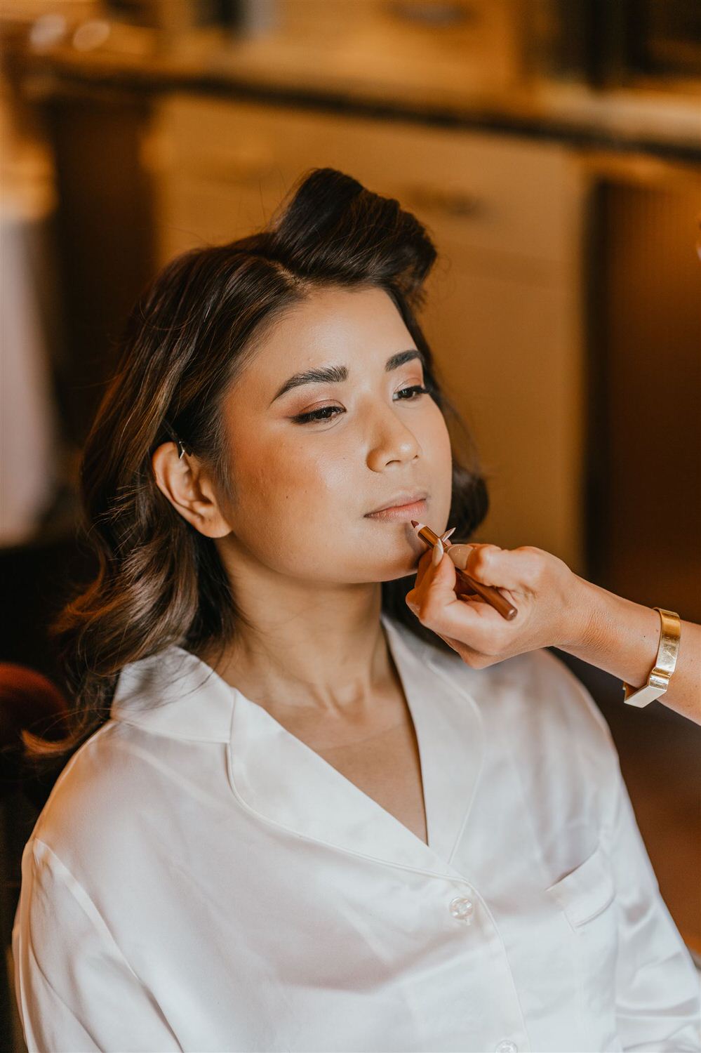 bridal prep at mandarin oriental wedding in london