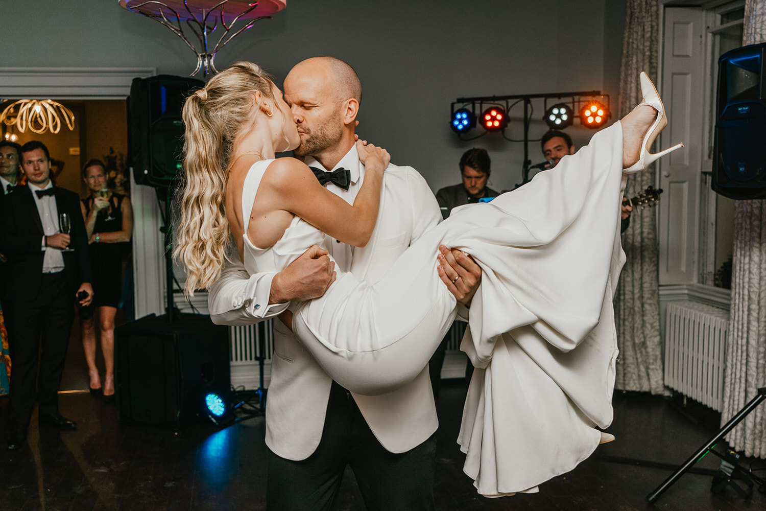 bride and groom first dance at morden hall wedding in london