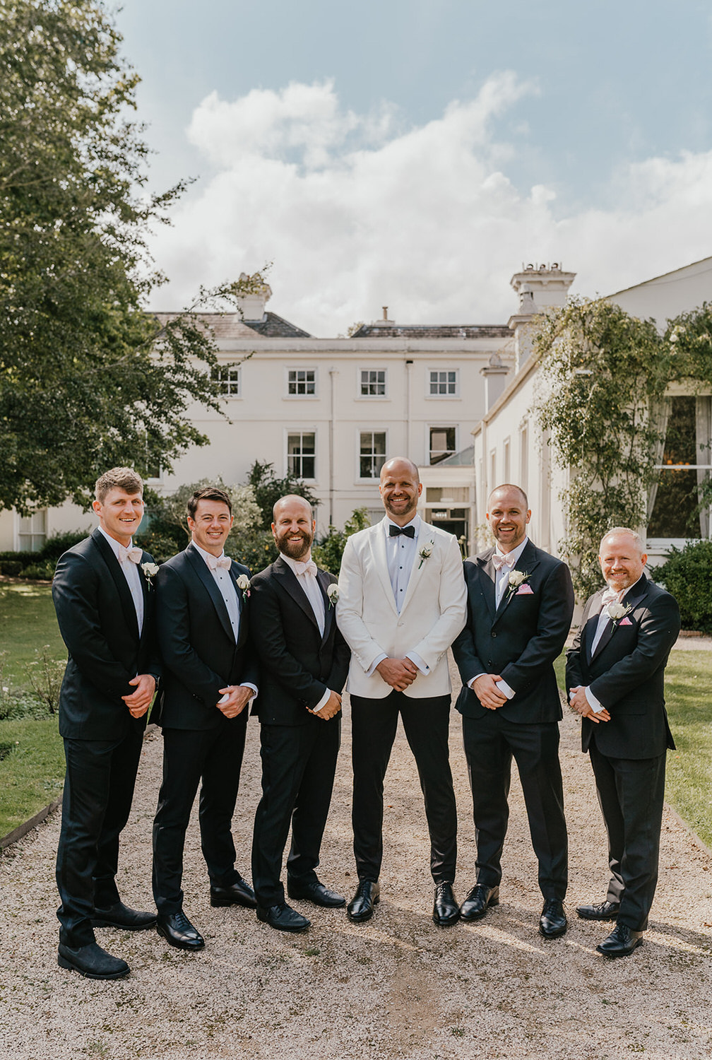 bridal party portraits at morden hall wedding london