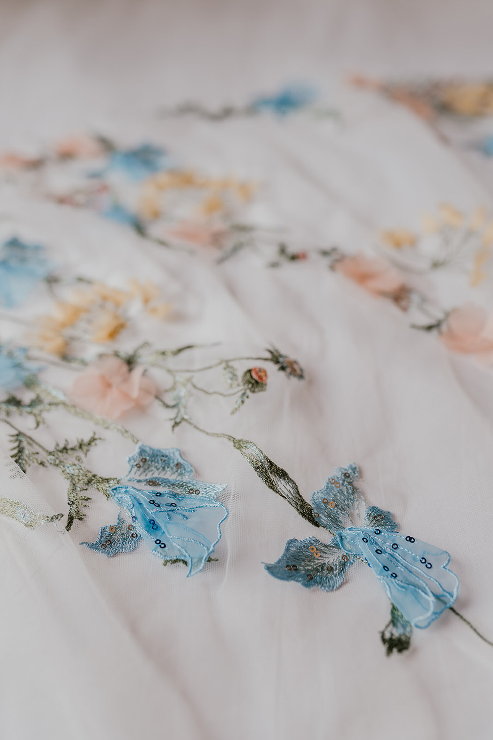 morden hall wedding bridal prep details with floral veil