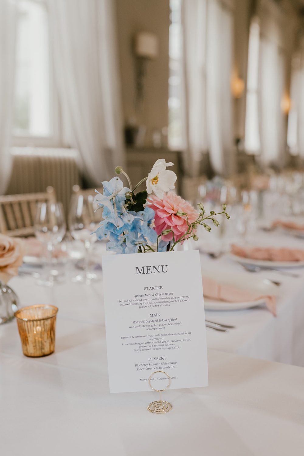 table decor at morden hall wedding venue in london