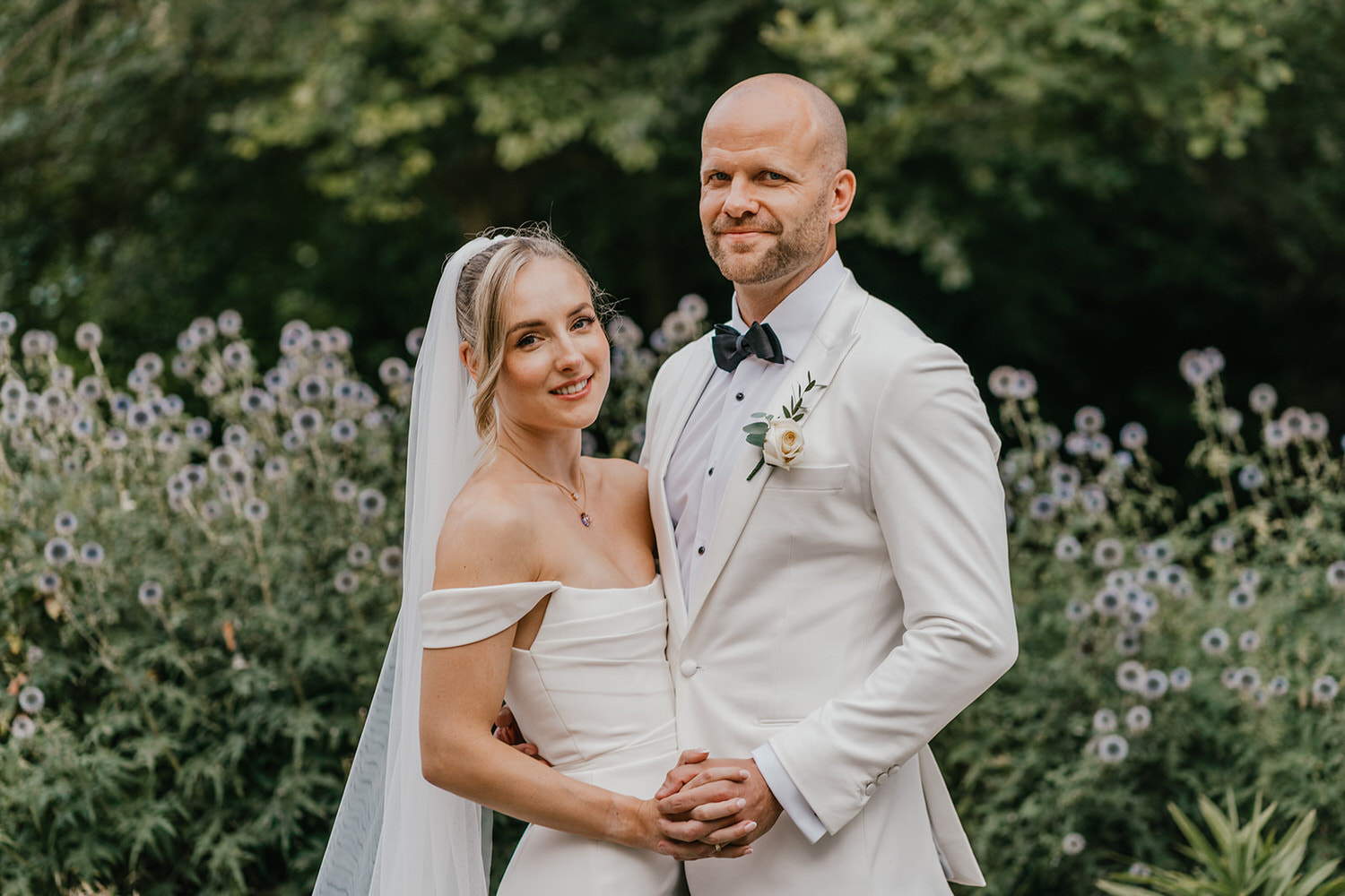 bride and groom couple portraits at morden hall wedding london