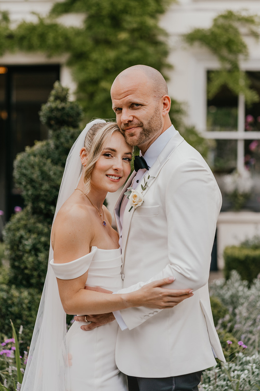 bride and groom couple portraits at morden hall wedding london