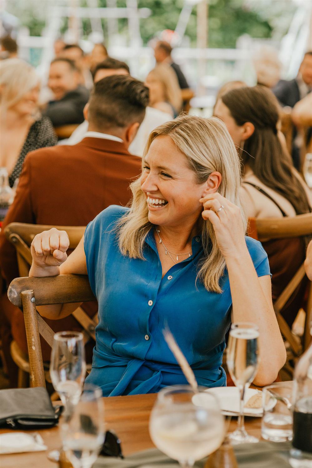 guests reaction to wedding speech during home wedding in kent