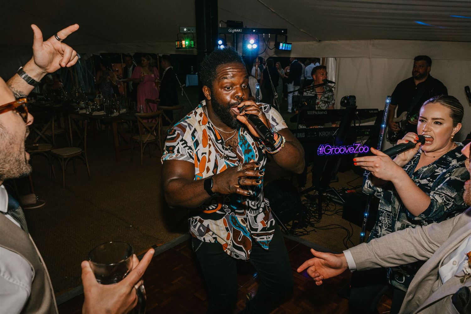 Groovezoo wedding band on the dancefloor
