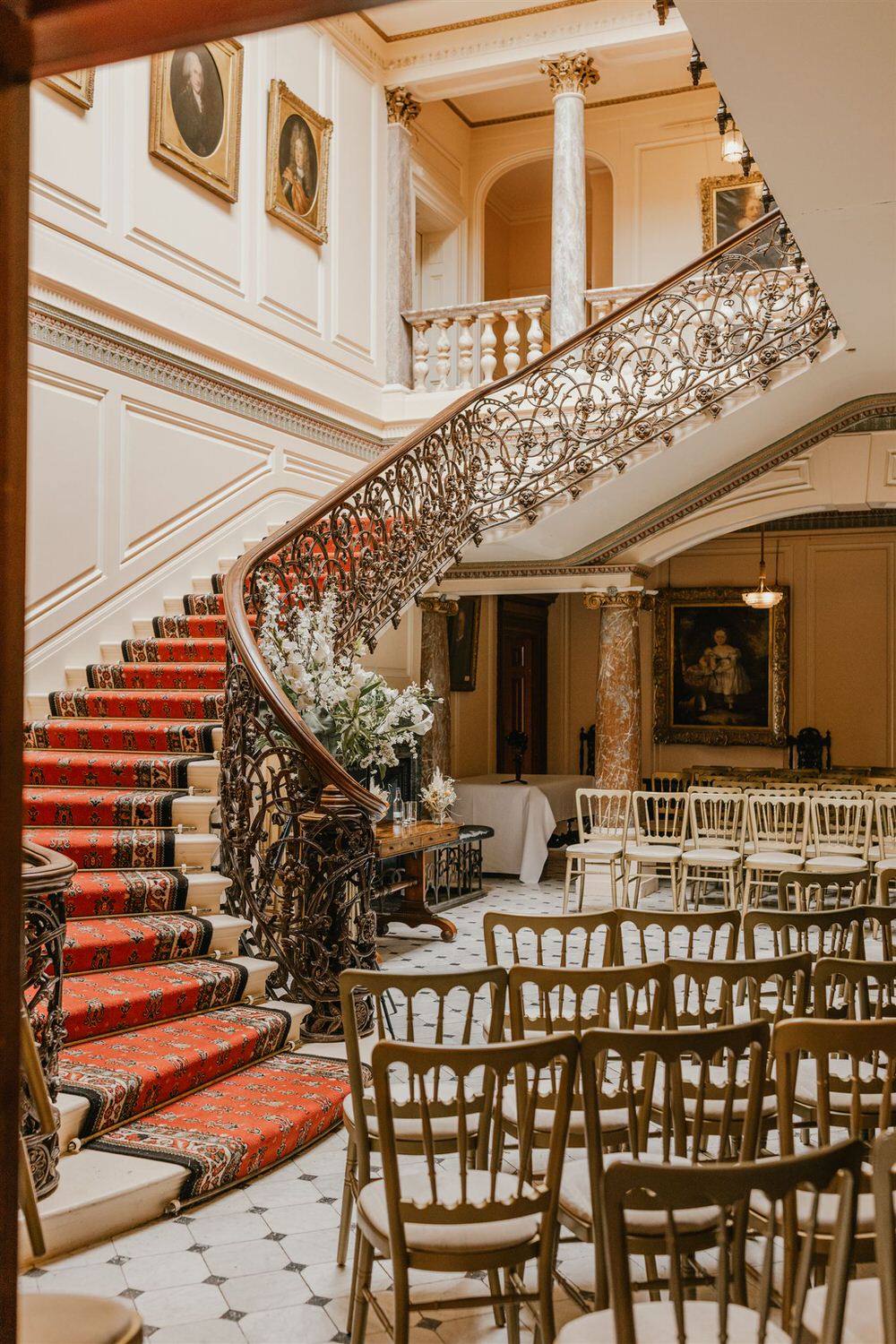 indoor ceremony setup at mount ephraim wedding in kent