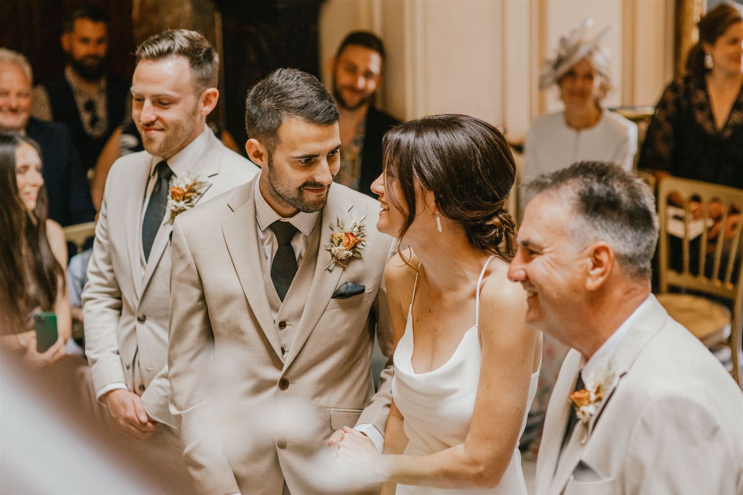bride and groom at mount ephraim wedding ceremony in kent
