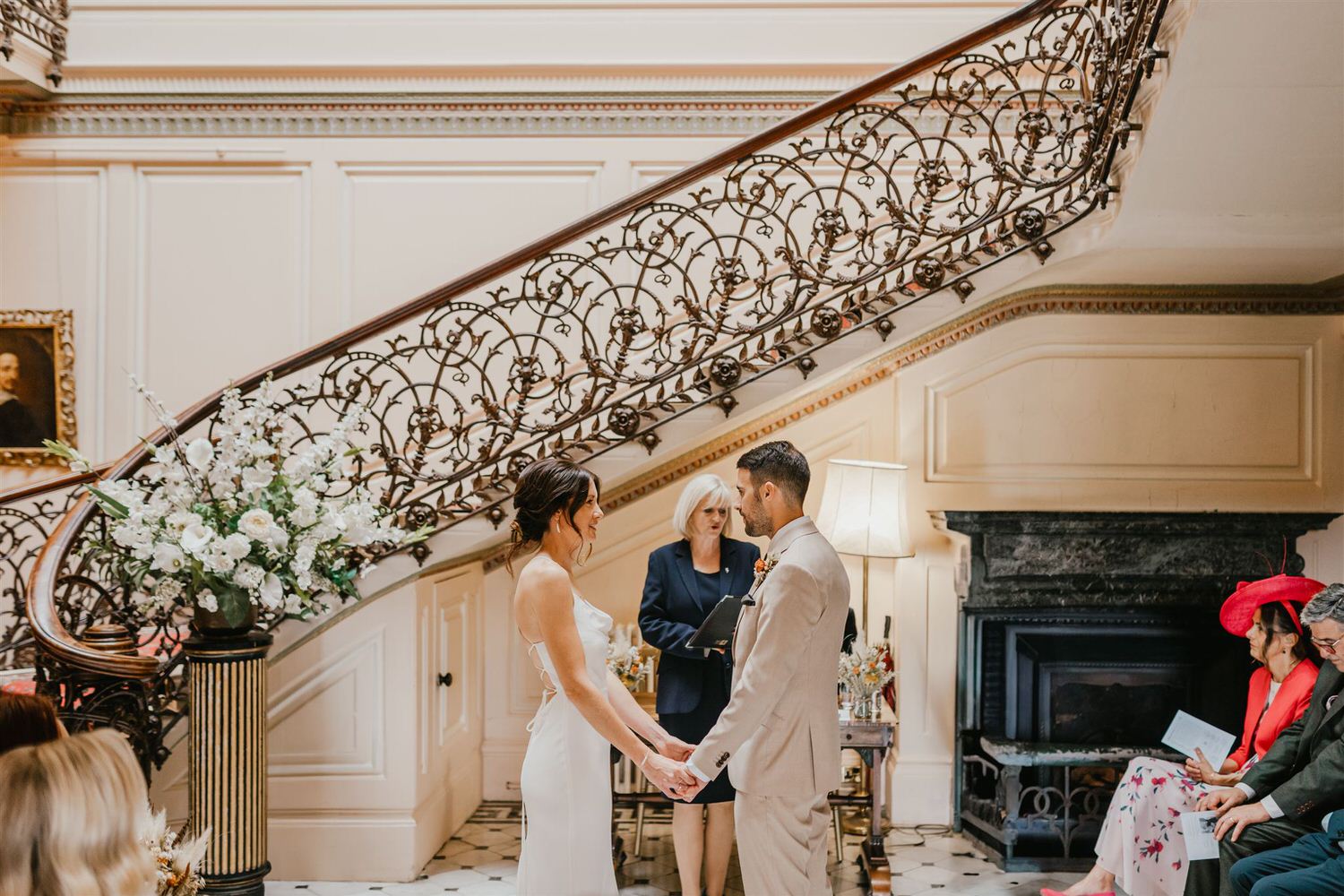 bride and groom exchange vows at mount ephraim wedding ceremony in kent
