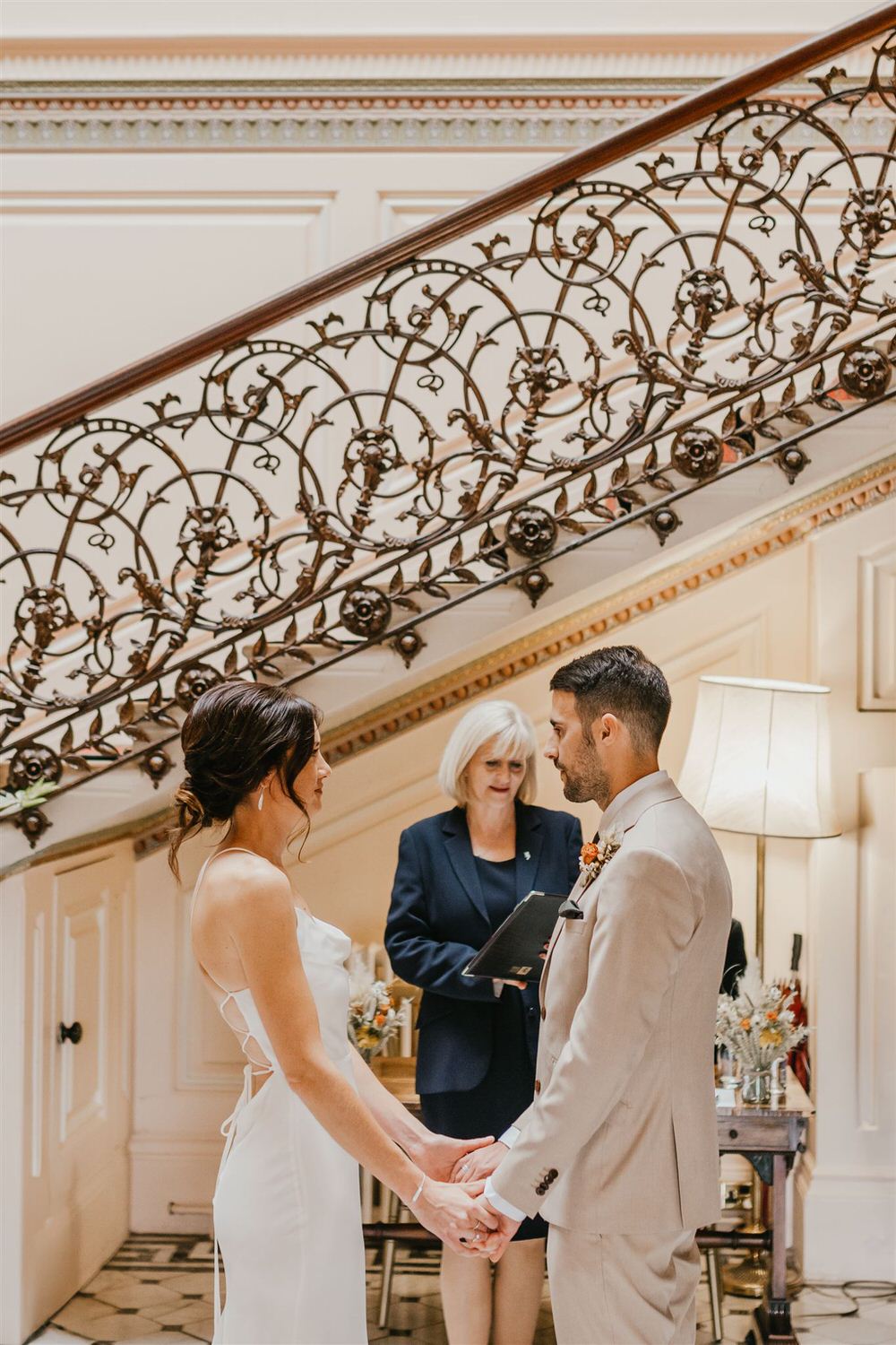 bride and groom exchange vows at mount ephraim wedding ceremony in kent