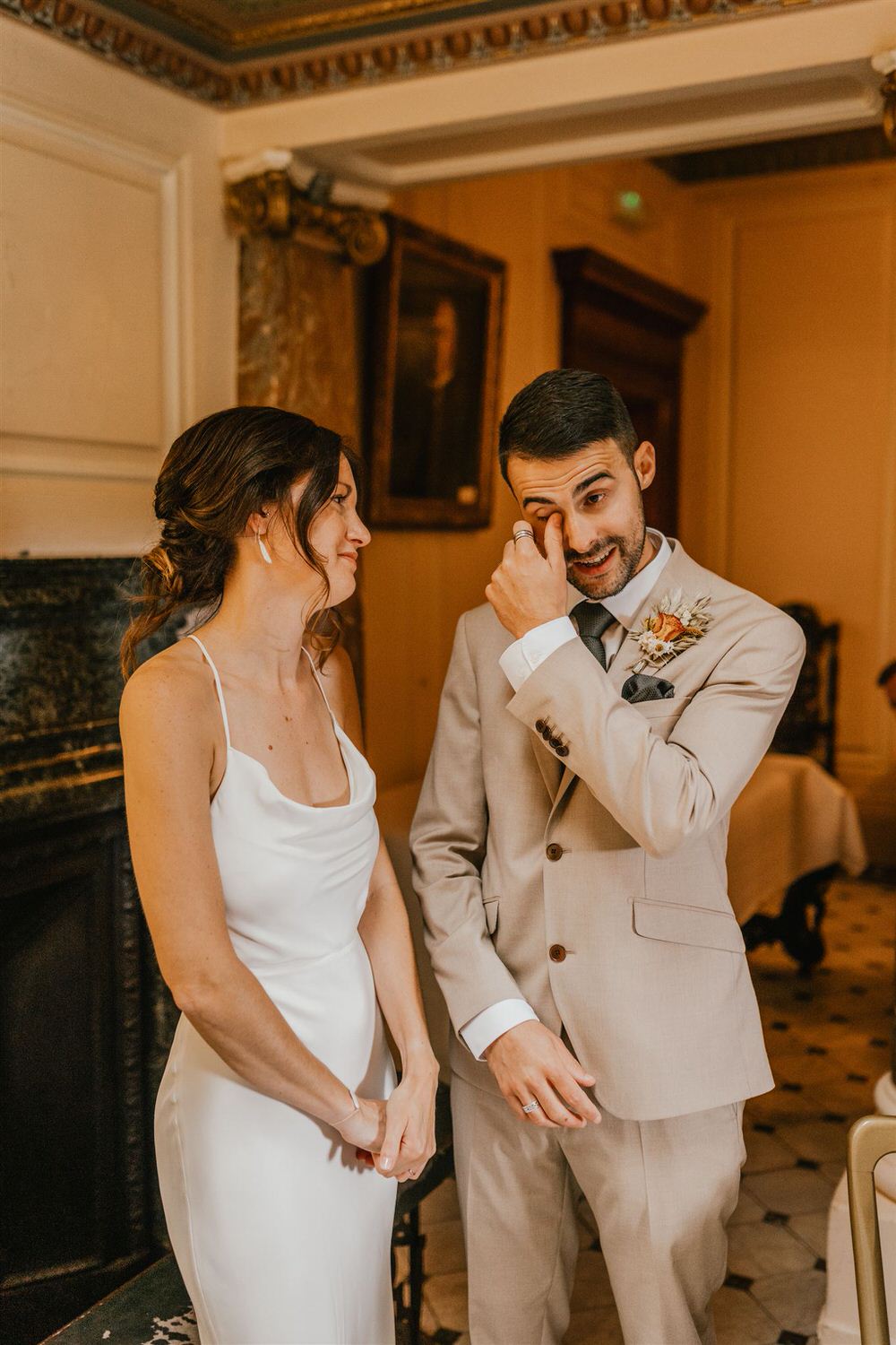 bride and groom during ceremony at mount ephraim wedding in kent