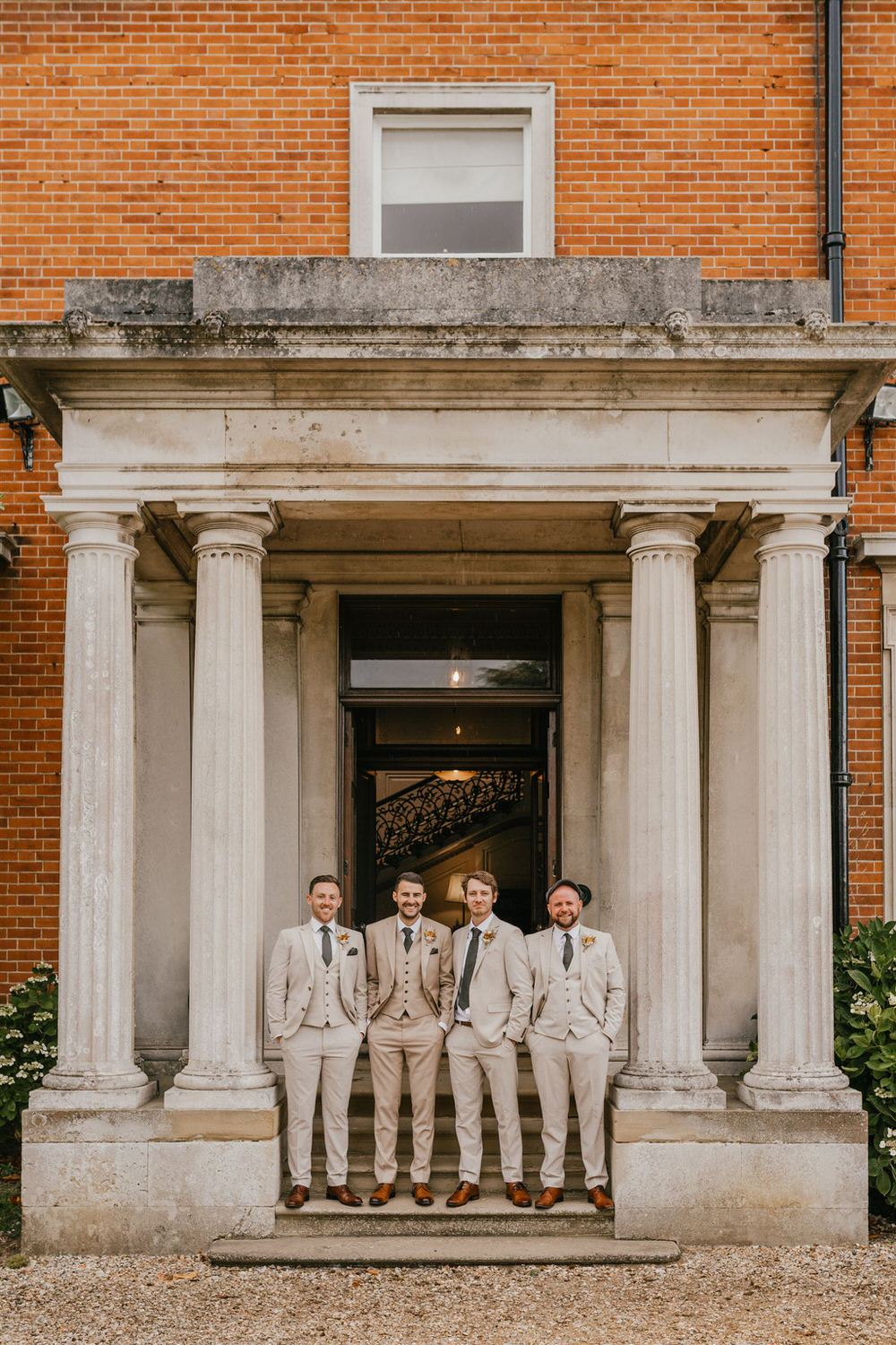 groom and groomsmen at mount ephraim wedding in kent
