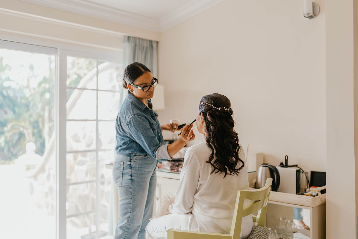 bridal prep at stolentime saint lucia for caribbean destination wedding