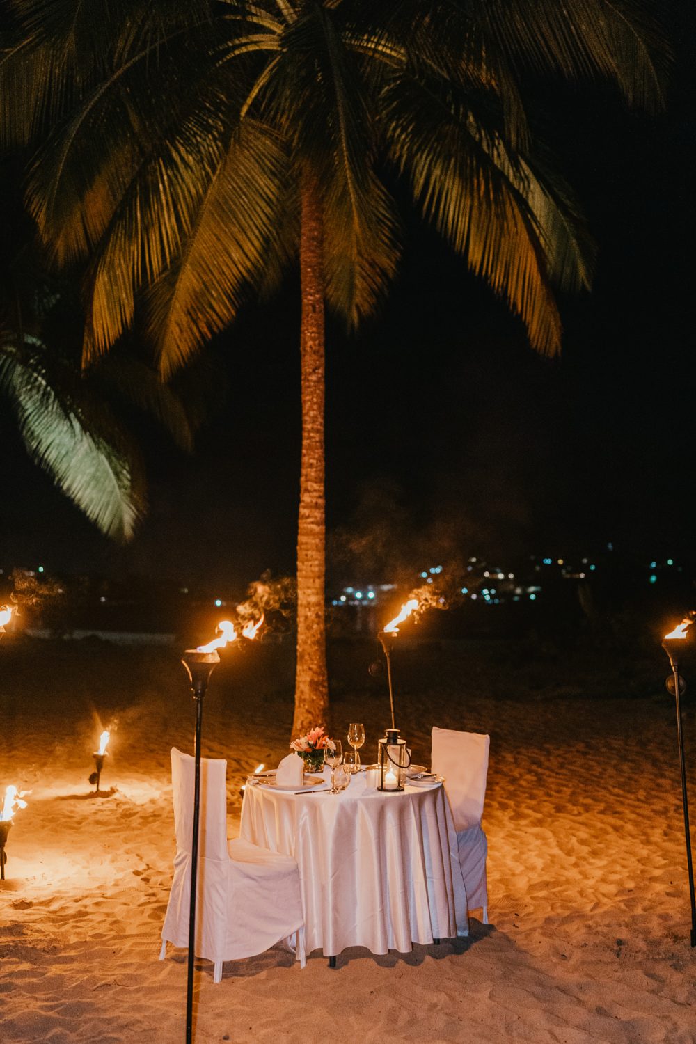 candlelit dinner on the beach at stolentime resort in saint lucia