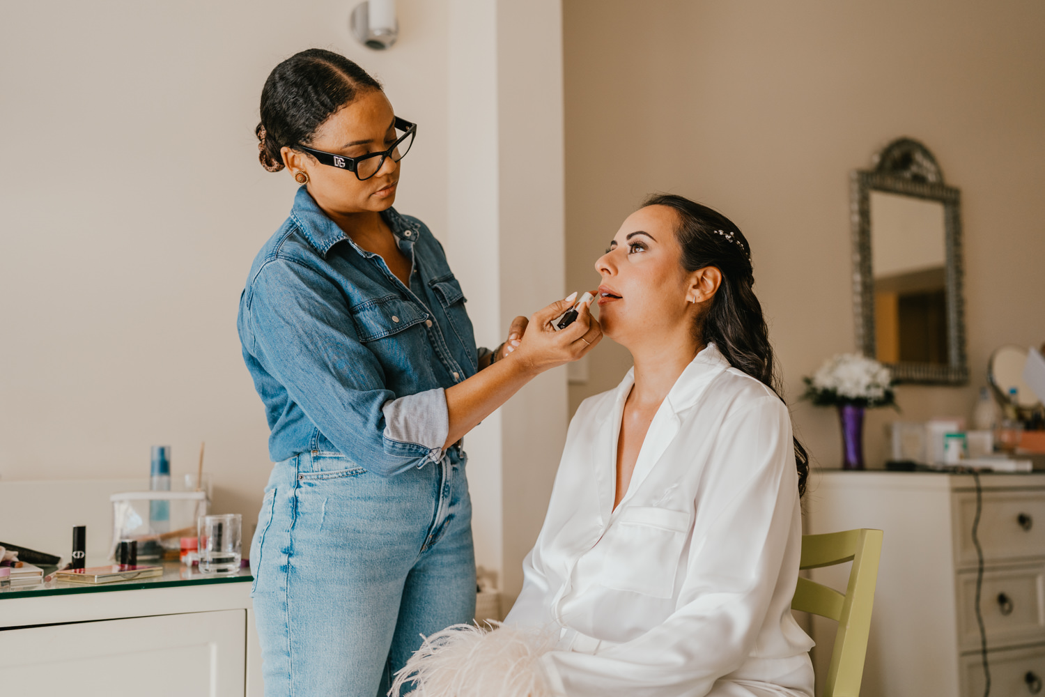 bridal prep at stolentime saint lucia for caribbean destination wedding