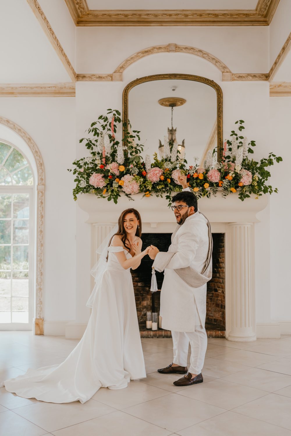 bride and groom during wedding ceremony at northbrook park