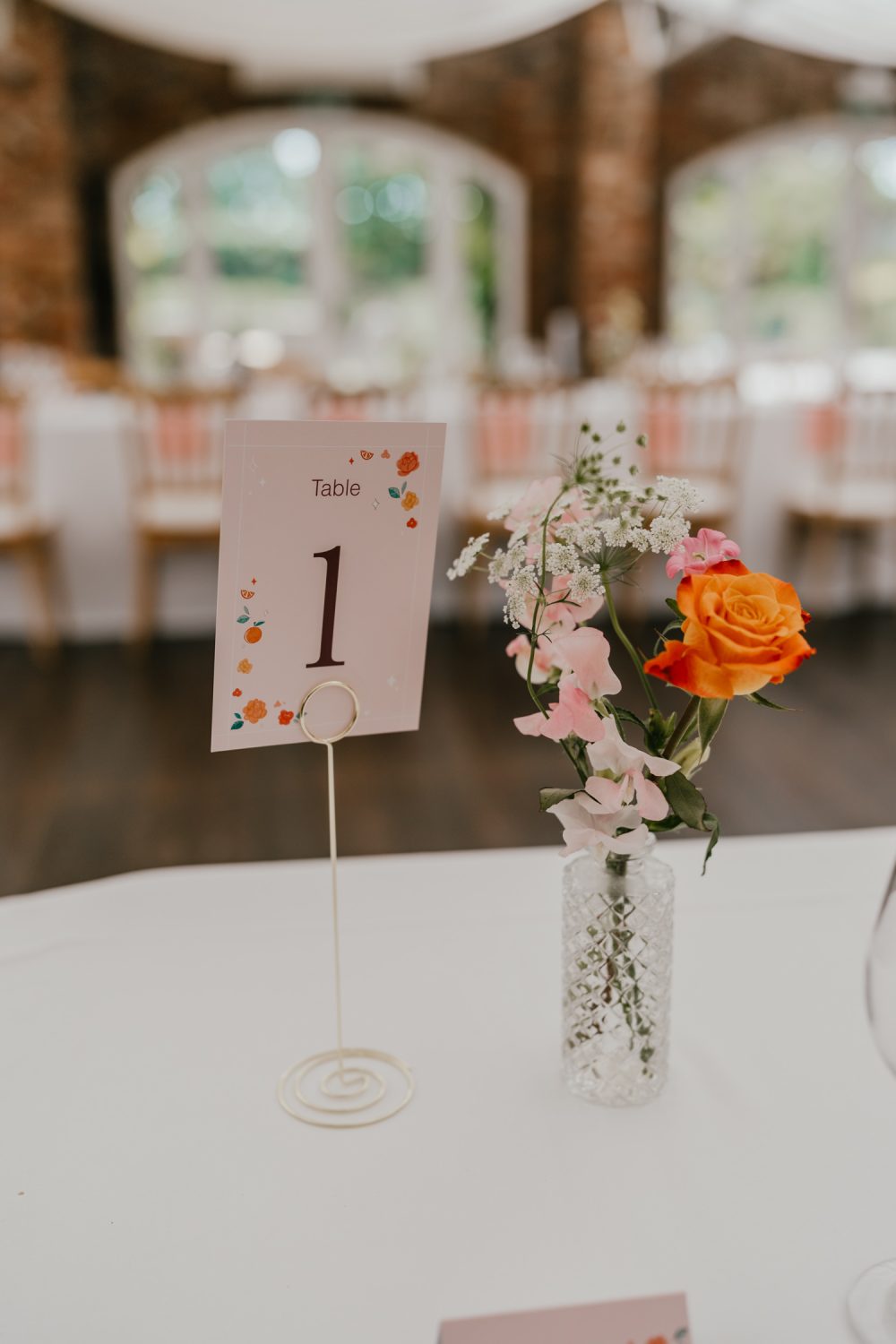 wedding breakfast setup at northbrook park wedding venue near surrey