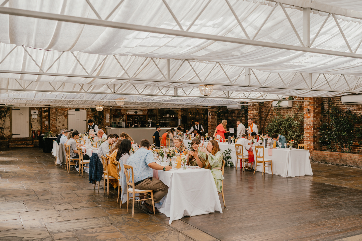 northbrook park wedding venue dining hall setup for small wedding
