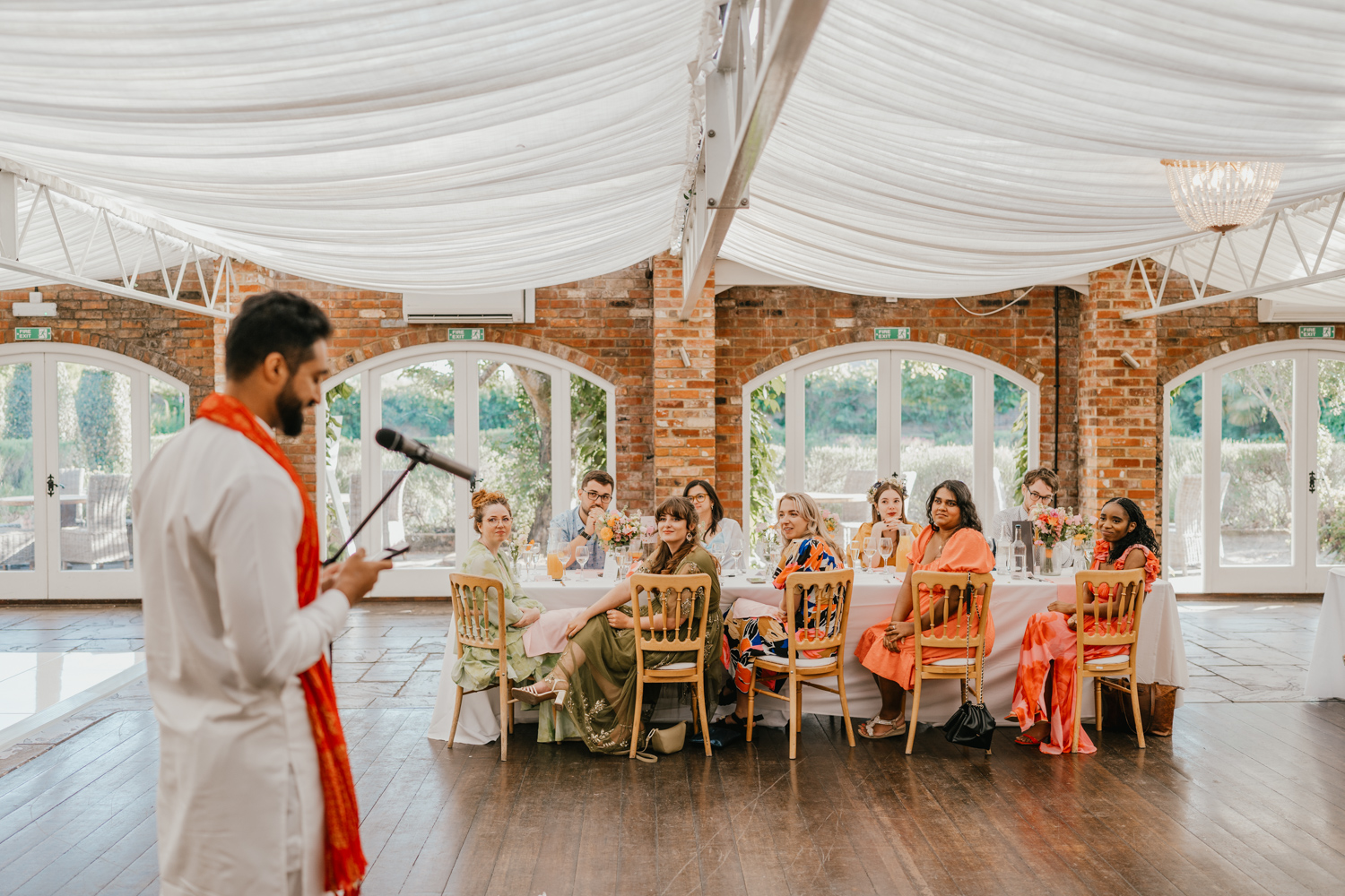best man speech in front of guests at northbrook park wedding