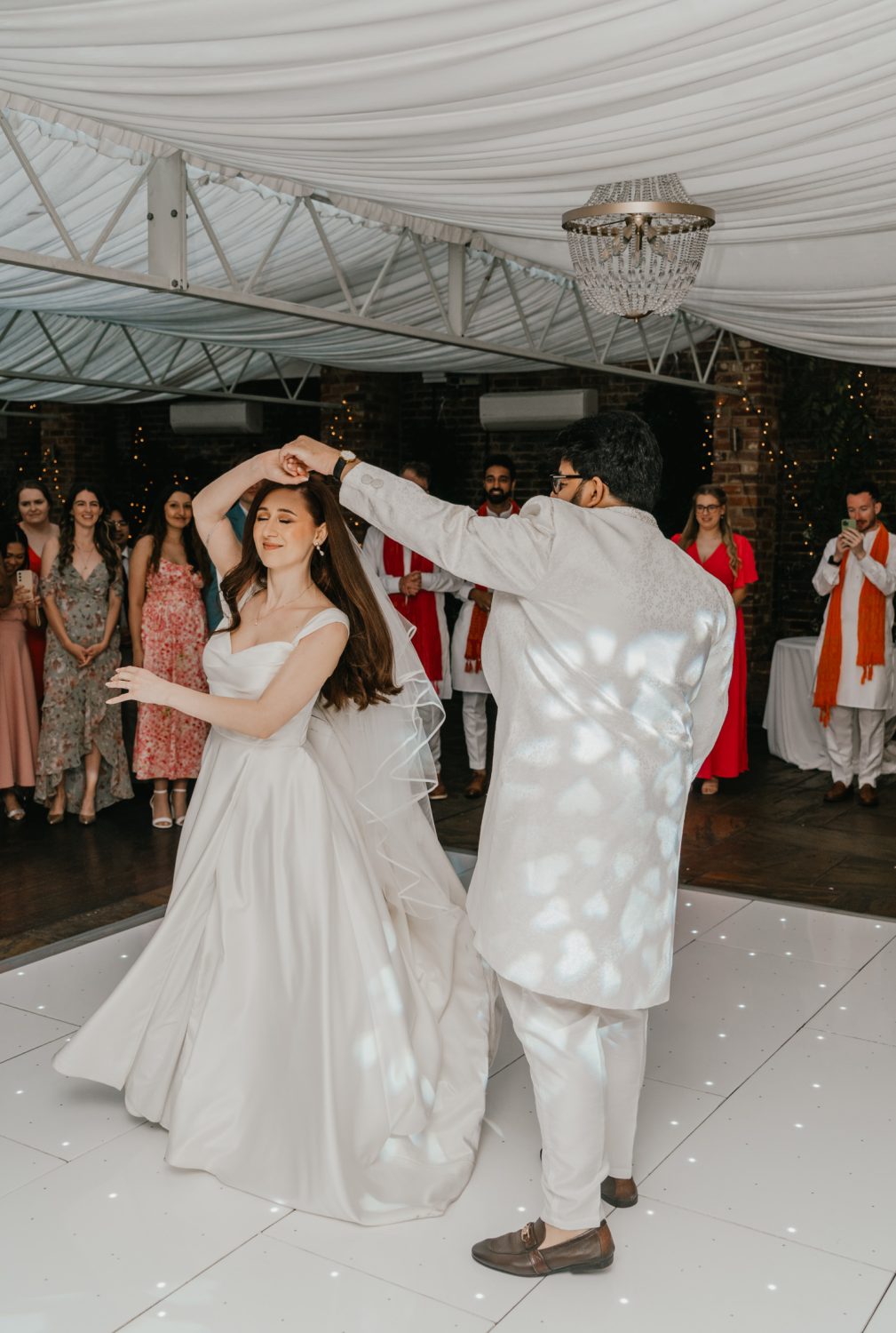 bride and groom first dance at northbrook park wedding