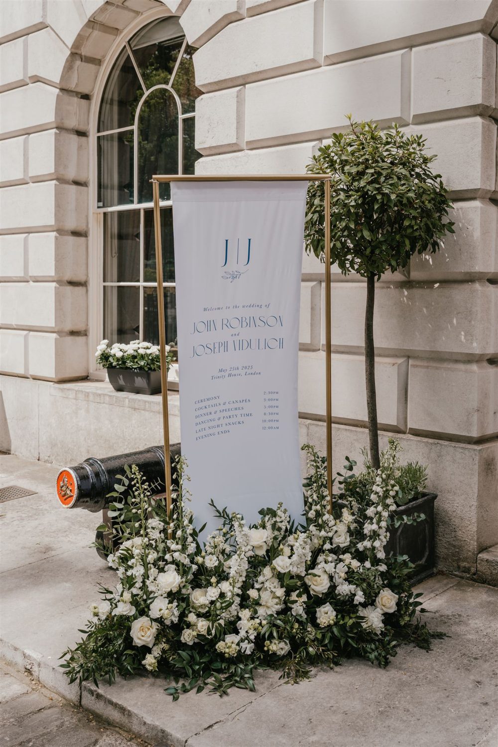 linen wedding welcome sign