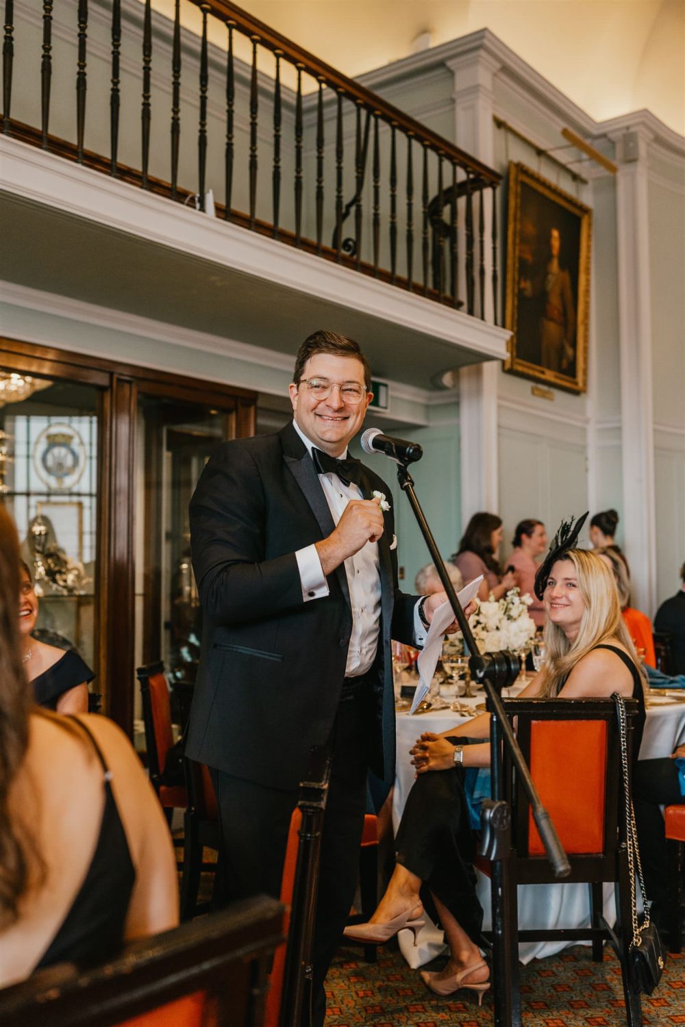 best man speech in the library at trinity house wedding venue in london